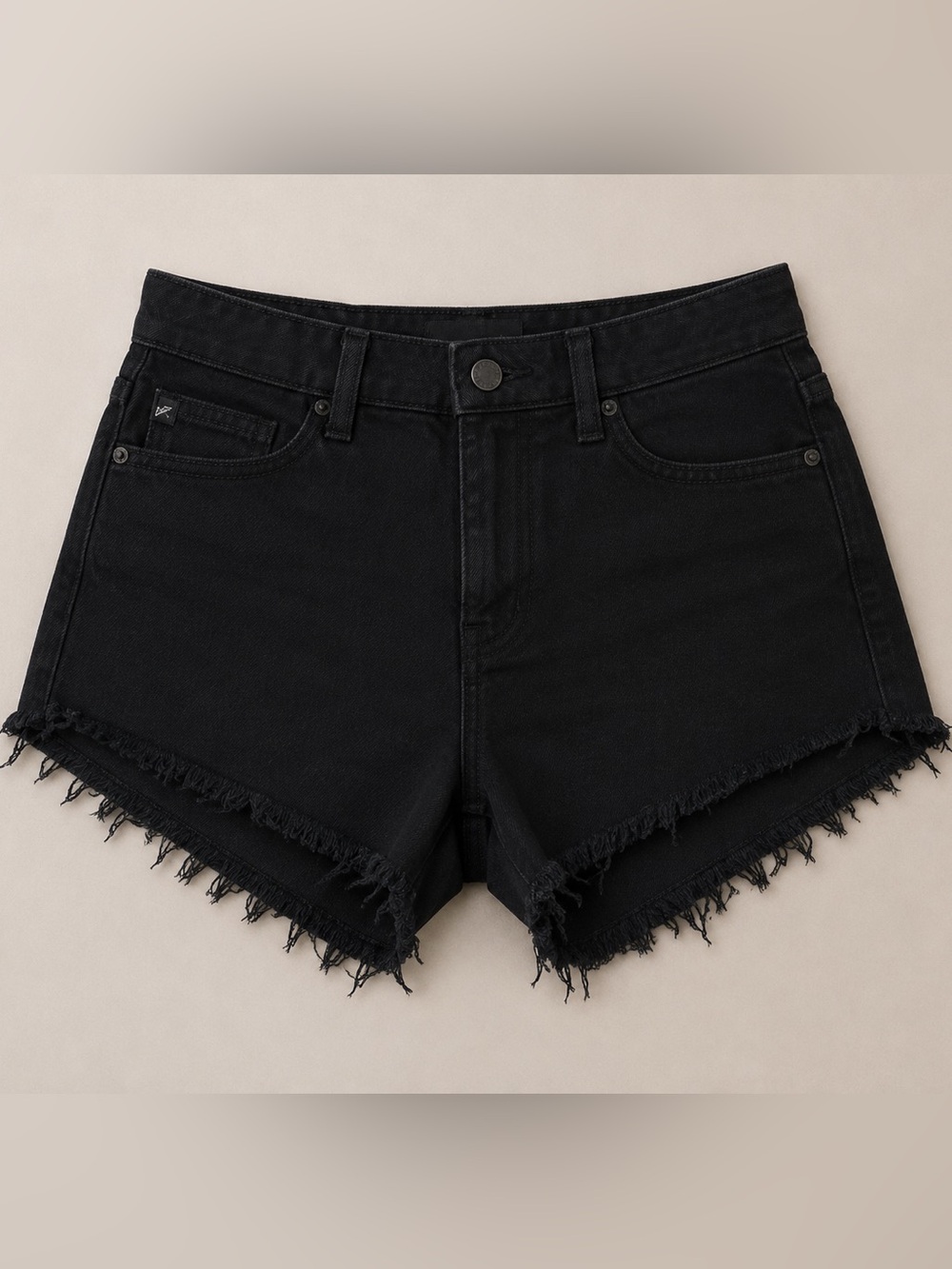 KanCan Black Frayed Hem Denim Jean Shorts Size 27